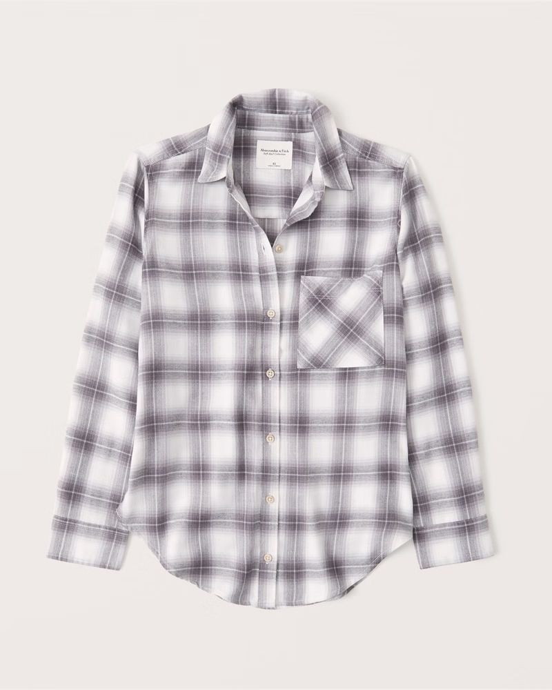 Women's Boyfriend Flannel Shirt | Women's Tops | Abercrombie.com | Abercrombie & Fitch (US)