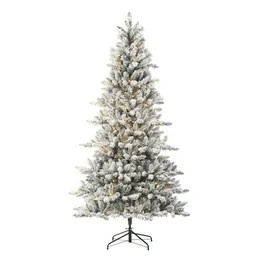 Holiday Time 6.5ft Pre-Lit Flocked Frisco Pine Christmas Tree, Green, 6.5', Clear - Walmart.com | Walmart (US)