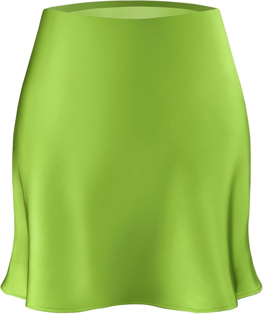 Women's Satin Mini Skirt Leopard Print High Waist Elastic Y2k Cute Silk Short Skirts for Women | Amazon (US)