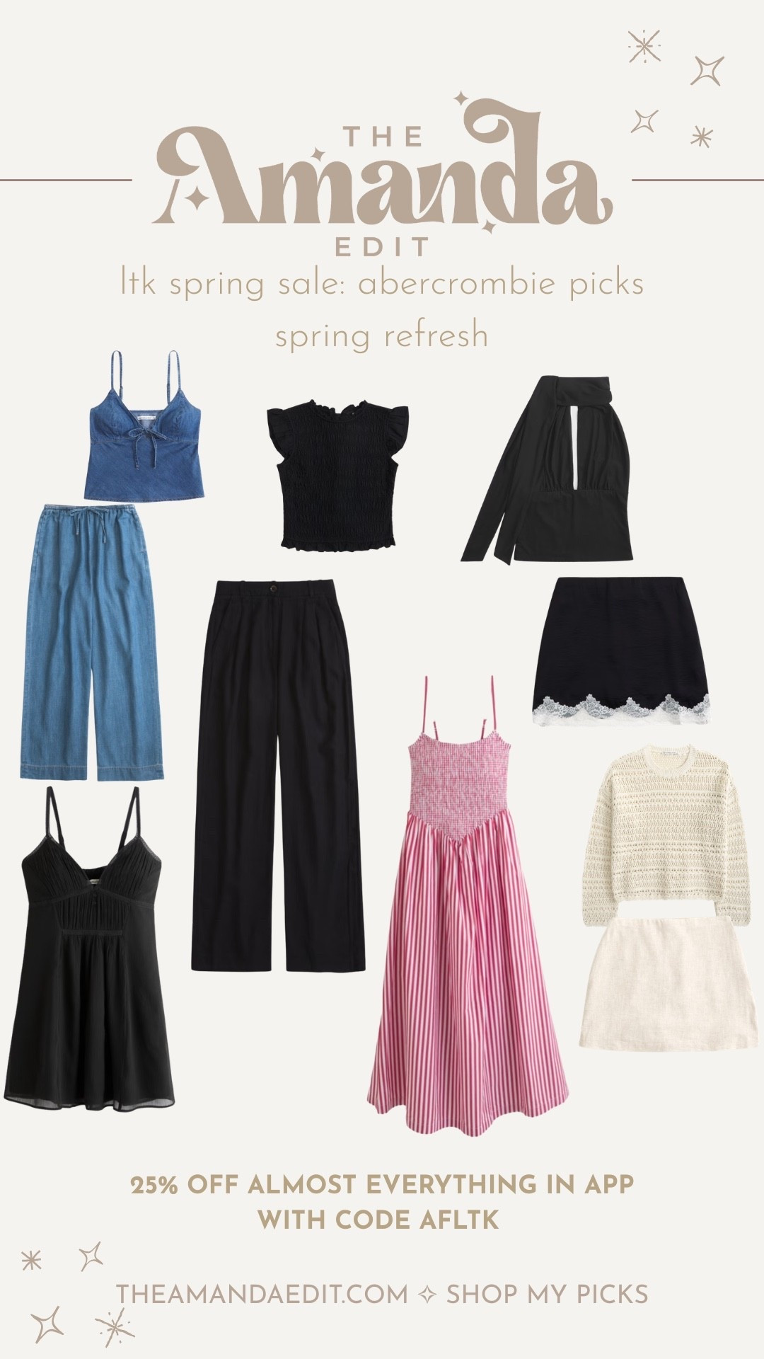 Spring refresh 🌸 I rounded up my favorite Abercrombie spring pieces currently on sale. Easy dresses, elevated tops, and versatile pieces you can wear on repeat all season. Perfect if you’re refreshing your wardrobe for warmer weather.

Everything here is 25% off in the app right now, so it’s a great time to grab staples like wide-leg trousers, linen sets, and simple black dresses that go with everything.

Sharing all my Abercrombie spring sale favorites in one place so you can easily shop the pieces I’m loving this season. 

#LTKSpringSale #LTKootd #LTKSaleAlert