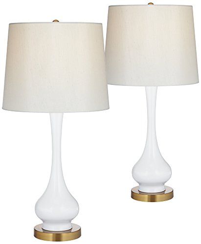 Lula White and Brass Gourd Table Lamp Set of 2 | Amazon (US)