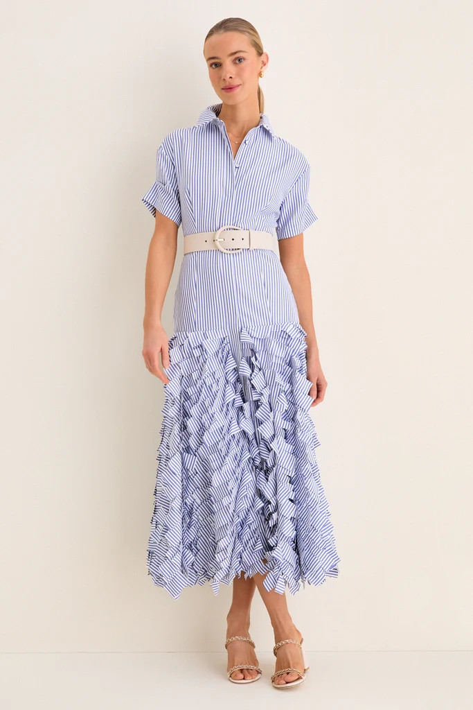 Blue Stripe Lorelai Midi Dress | Tuckernuck (US)