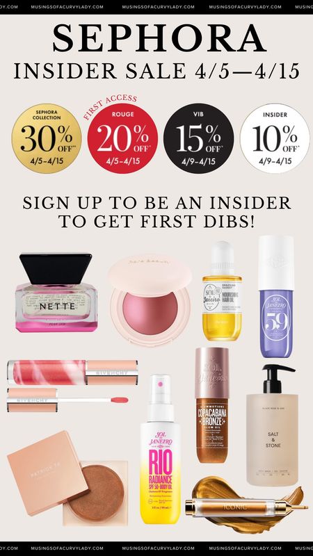 Girl! Are you a Sephora Insider?👀

Sephora is having a huge sale and you could get first dibs! Get ready to shop my faves from 4/5 - 4/15✨

makeup favorites, sephora must haves, blush compact, lip gloss, plump, sale alert, skin care, perfume, makeup sale, spring savings, cosmetics, sephora insider sale, glowy skin, glow, patrick ta, sol de janero

#LTKfindsunder100 #LTKsalealert #LTKbeauty