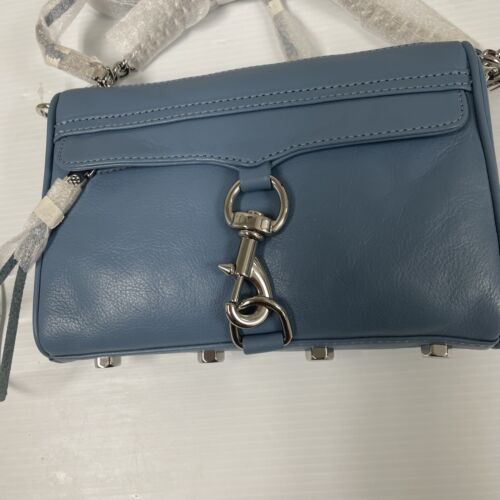 Rebecca Minkoff Sea Mist Blue Leather Mini Mac Messenger Crossbody Bag | eBay AU