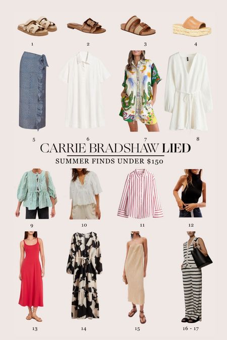Summer picks under $150 (several of which I own and love). Full list and more info on CarrieBradshawLied.com!