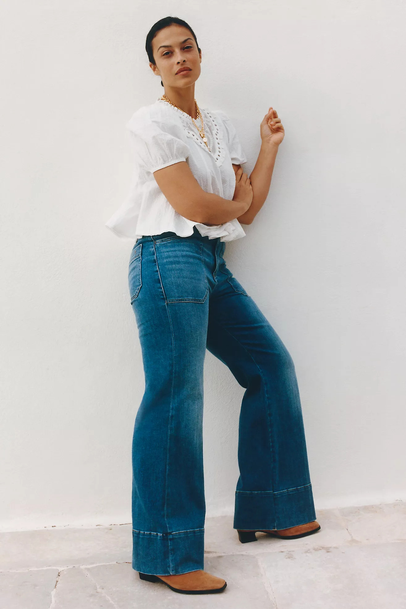 The Rylan Relaxed High-Rise Flare Jeans by Pilcro | Anthropologie (US)