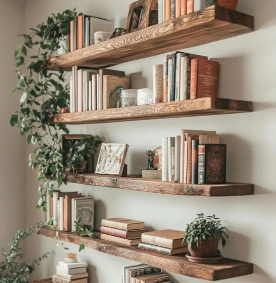Live Edge Floating Shelf: 2 Hidden (Low Profile) brackets. | Etsy (US)