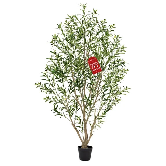 6FT Olive Trees Artificial,  Faux Olive Tree with Indoor with Lush Lifelike Fruits for Living Roo... | Walmart (US)