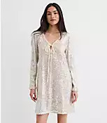Sequin Tie Keyhole Mini Dress | LOFT