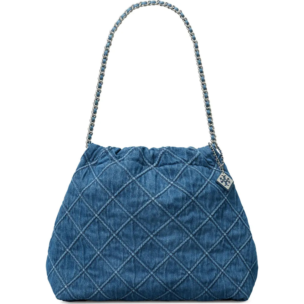 Tory Burch Fleming Soft Quilted Denim Hobo Bag at Nordstrom | Nordstrom