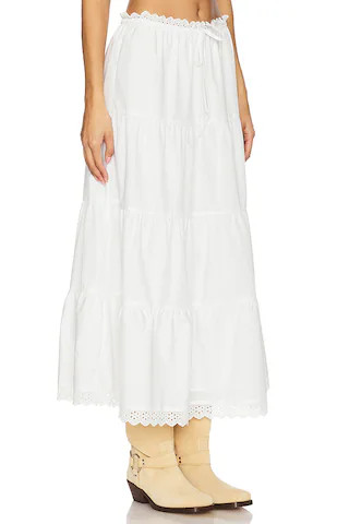 Angela Maxi Skirt in White | Revolve Clothing (Global)