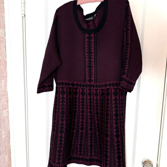 Nina Leonard Geometric Print Sweater Dress sz 3x | Poshmark