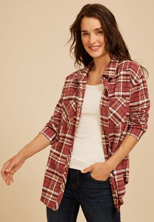 Cabin Plaid Button Down Shirt | maurices | Maurices