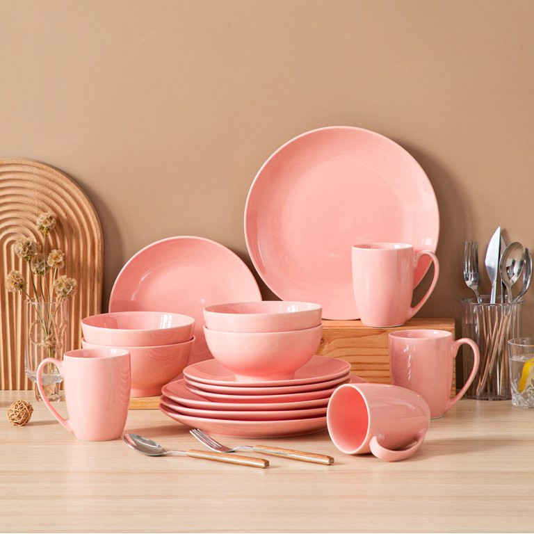 LOVECASA, Series Sweet, 16-Piece Porcelain Combination Service with Dinner Plate, Dessert Plate, ... | Walmart (US)