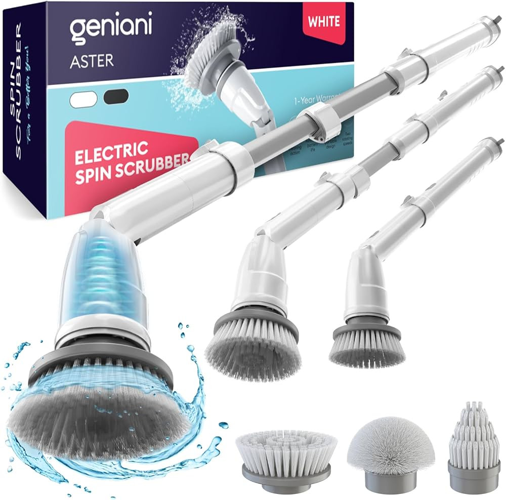 Electric Spin Scrubber, 360 Cordless Powerful Scrub Brush for Cleaning Bathroom, Tile, Floor, Tub... | Amazon (US)