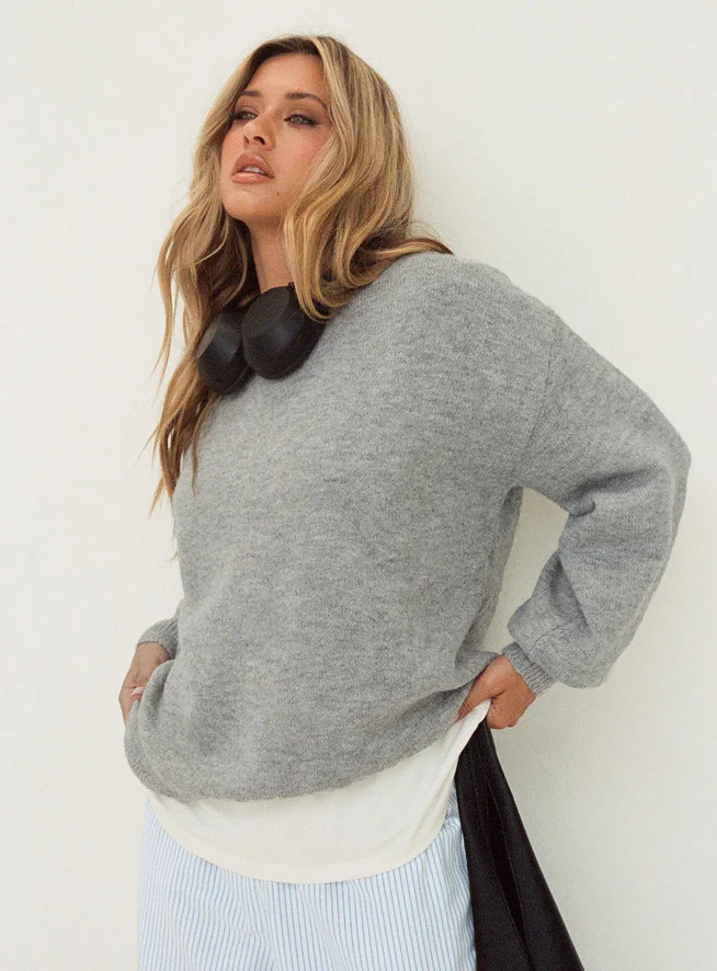 Ryanna Sweater Grey | Princess Polly US