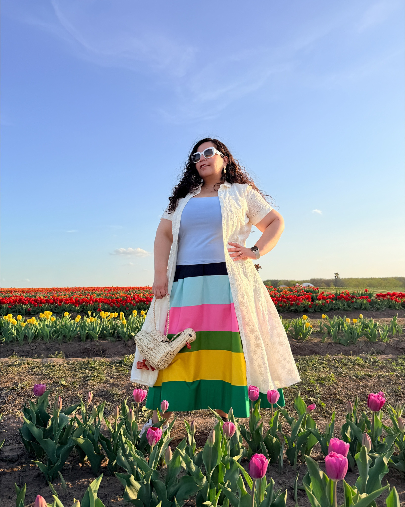 🌷 Colorful tulip field outfit 🌷
‌
Spring weekends call for color, and this look felt perfect for a day surrounded by tulips.
‌
Most of these pieces are older favorites, so I linked them anyway in case they restock, along with similar options that capture the same colorful vibe.
‌
I especially loved adding the white dress as an overcoat to balance the bold colors and create contrast against the flowers.
‌
If you’re planning a spring outing, tulip field visit, or colorful weekend, this is such a fun look to take inspiration from.

#LTKootd #LTKOver40 #LTKFestival