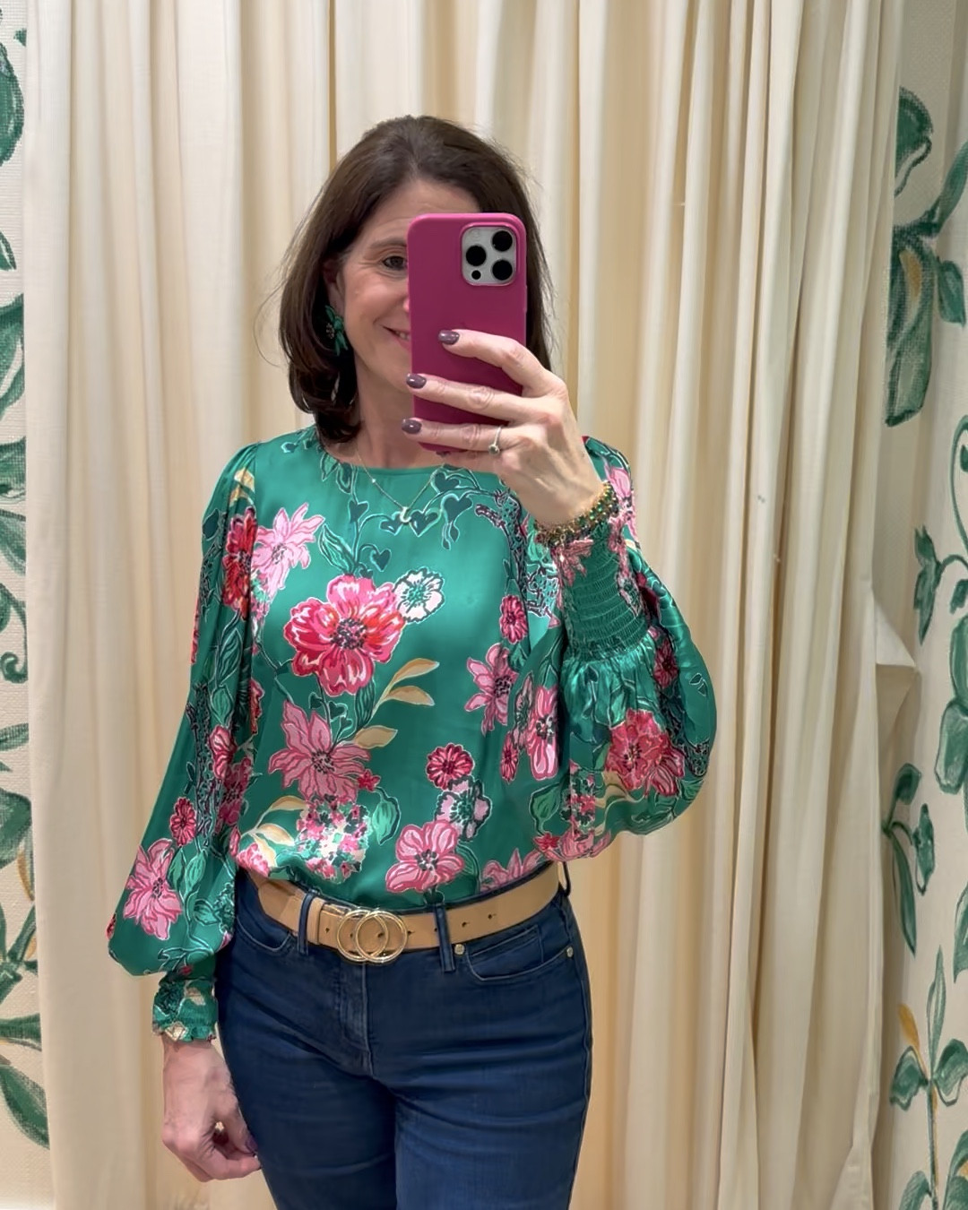 Blouse 

30% off! Great gift for her or treat yourself!

If you buy one thing in the Lilly sale buy this beautiful blouse! It is so pretty and you will get so many compliments. Great for work and with jeans too. Throw on some wedges with jeans and you have a perfect date night outfit! If you are chilly throw on the green, pink or red wrap with it. 

Wearing a size 4.
Jeans and earrings are also linked below. 

Lilly Pulitzer, blouse, workwear, satin blouse, silk blouse, fall outfit, floral top, floral blouse, gift for her, gift idea, 

#LTKHoliday #LTKOver40 #LTKBeauty #LTKSaleAlert #LTKWorkwear #LTKStyleTip