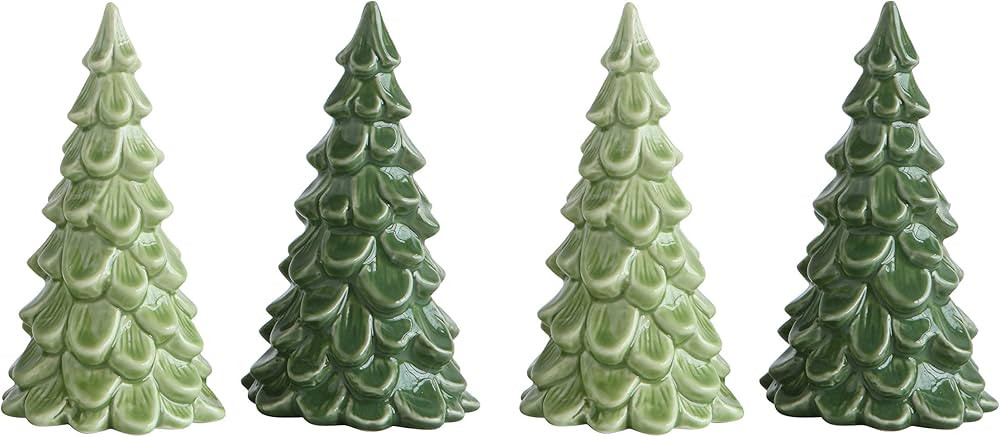 Creative Co-Op Small Green Stoneware Tree Figurine (Set of 2 Shades Artificial Plants | Amazon (US)