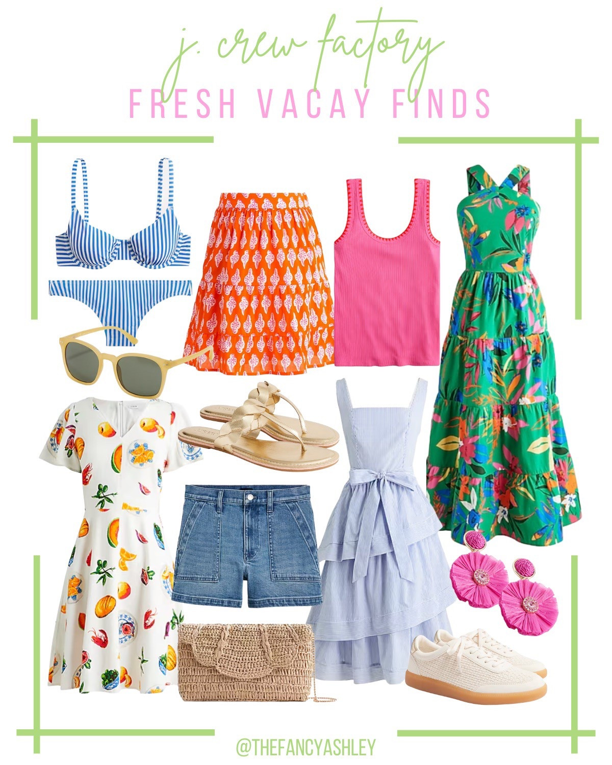 I'm OBSESSED with these fresh vacay finds from J.Crew Factory—bold colors, darling prints, and THE cutest dresses, tanks, skirts, shorts, and sandals. From beach days to brunch dates, these picks are summer capsule wardrobe perfection! 

#LTKFindsUnder100 #LTKTravel #LTKSeasonal