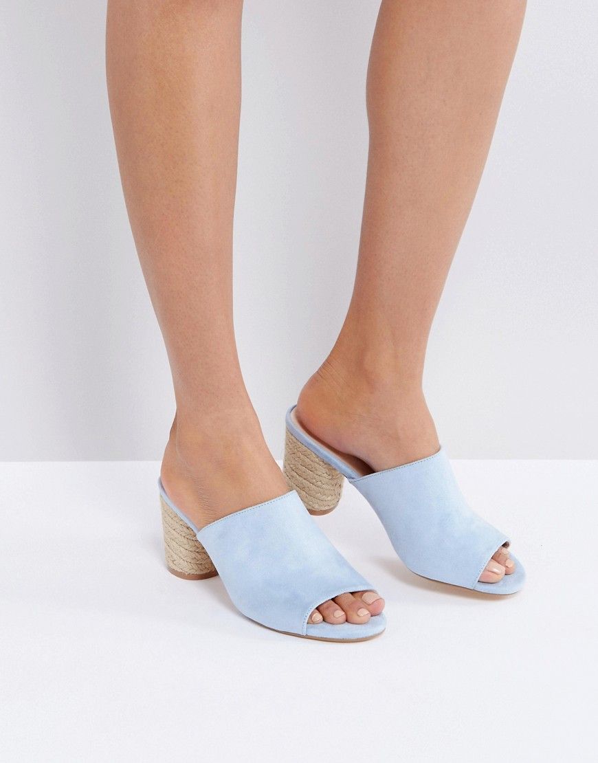 Lost Ink Blue Espadrille Heel Mules - Blue | ASOS US