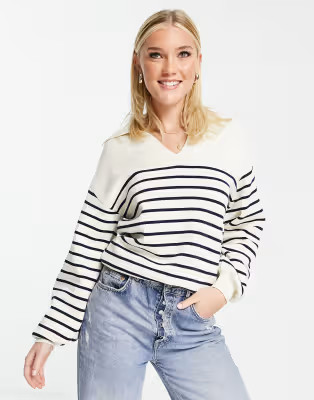 & Other Stories – Strickpullover in Weiß mit Streifen | ASOS (Global)