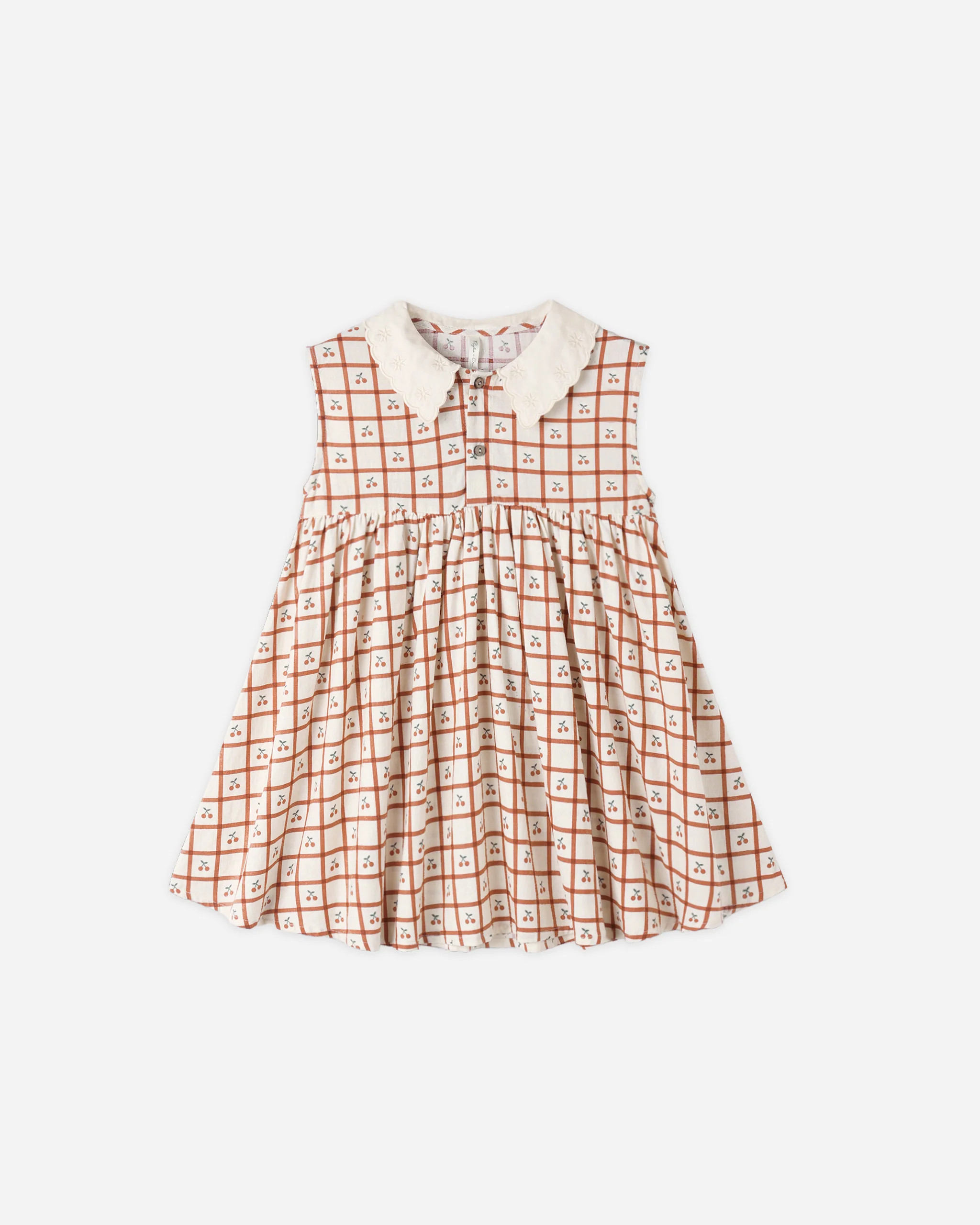 Collared Babydoll Dress Cherry Check | Rylee + Cru
