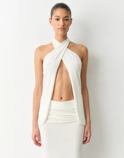Wrap Front Knit Halter Top | Glassons (Australia)