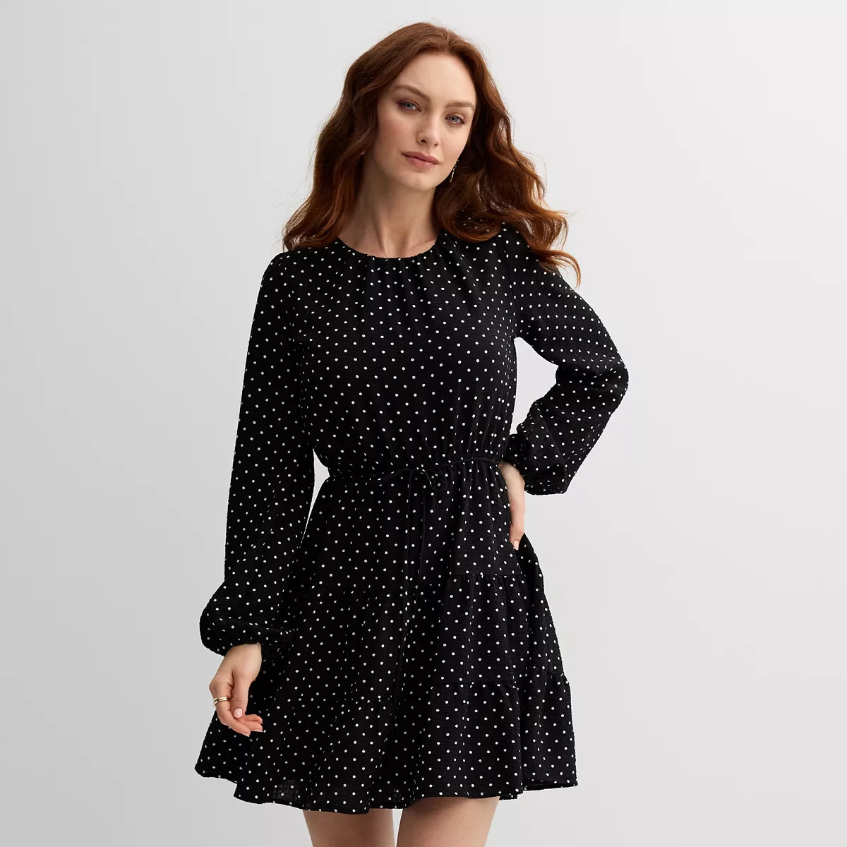Women's Draper James Long Sleeve Pleat Neck Dress | Kohl's