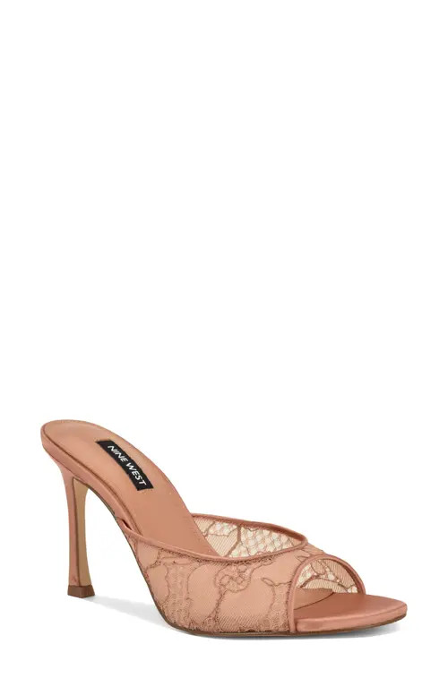 Nine West Kiscop Lace Slide Sandal in Light Natural at Nordstrom, Size 9 | Nordstrom
