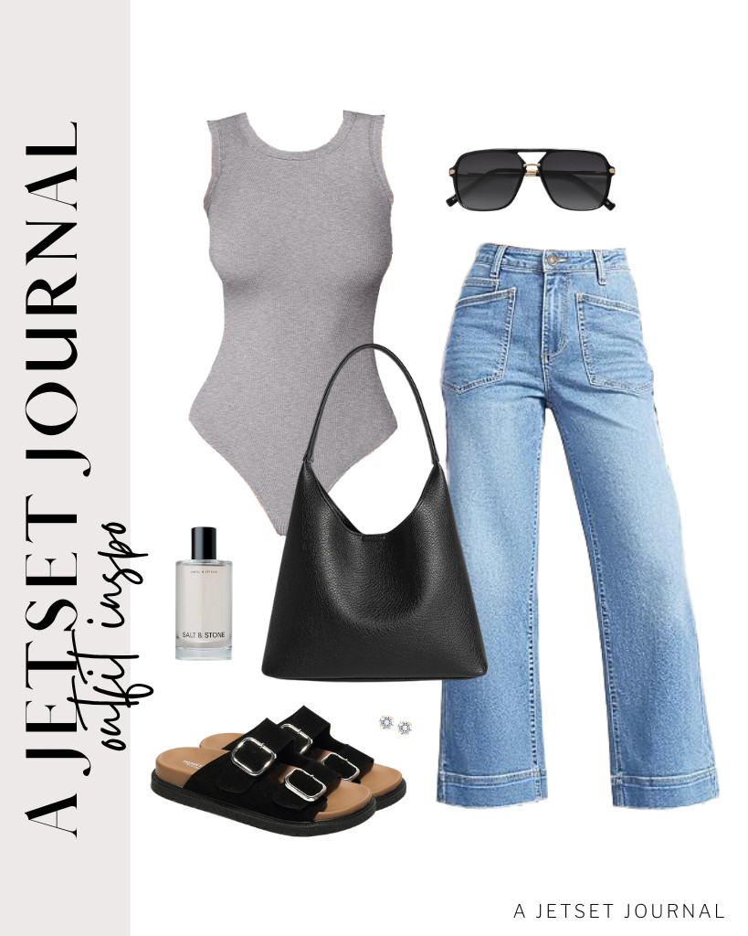 Anchor your next look with the ANRABESS bodysuit and cropped wide-leg jeans combo. Adding these Project Cloud Sandals and a soft slouchy purse is a chic way to style. Don’t forget your stud earrings!

#LTKSeasonal #LTKSaleAlert #LTKTravel
 

 