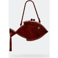 Carved Fish Clutch | Color: Mahogany | Curio