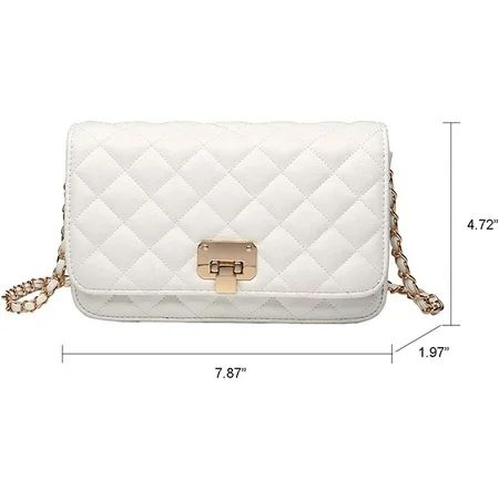 Women Leather Shoulder Bag Fashion Clutch Handbag Quilted Designer Crossbody Bag with Chain Strap，wh | Walmart (US)