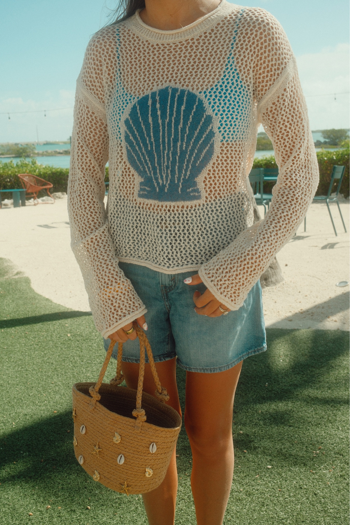 Summer ootd🩵 target outfit, vacation outfit inspo, summer outfit ideas, swimsuit coverup, Levi shorts, beach bag