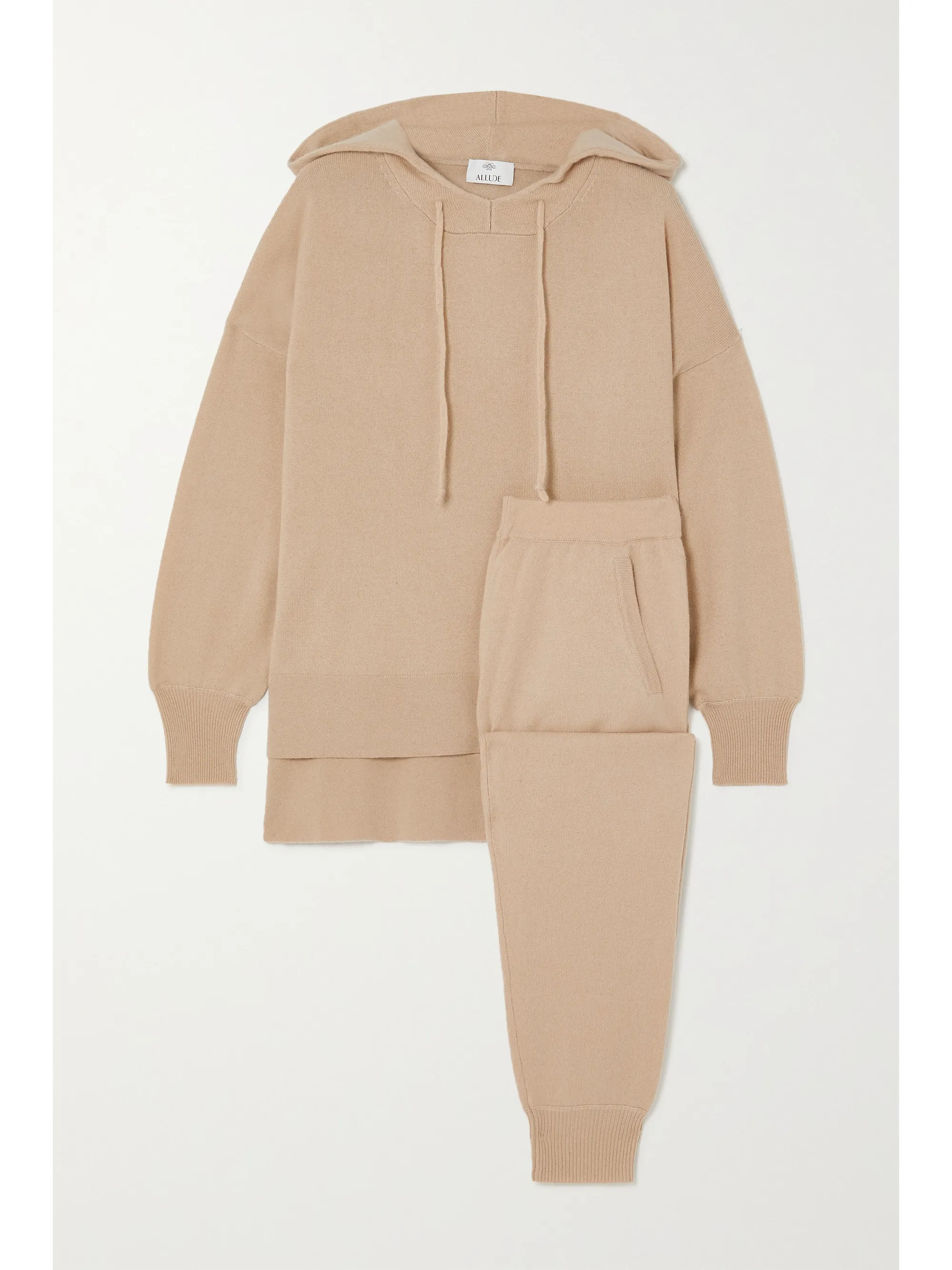 Tan Cashmere hoodie and track pants set  | Allude | NET-A-PORTER | NET-A-PORTER (UK & EU)