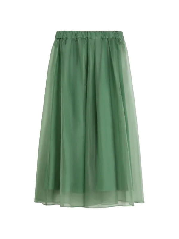 sheer-panel elasticated-waist skirt | Farfetch Global