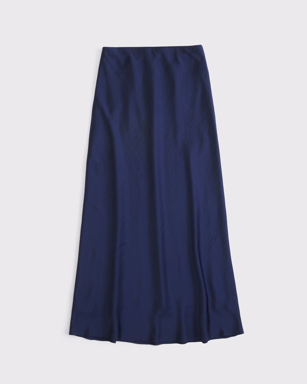 High Rise Satin Maxi Skirt | Abercrombie & Fitch (US)