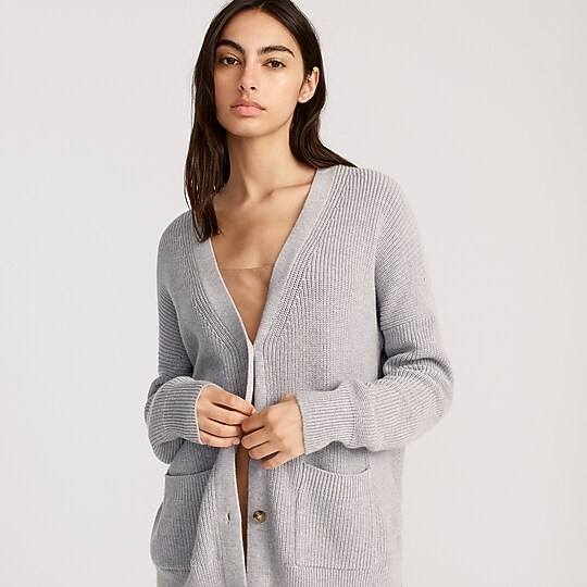 V-neck cotton-cashmere cardigan sweater | J. Crew US