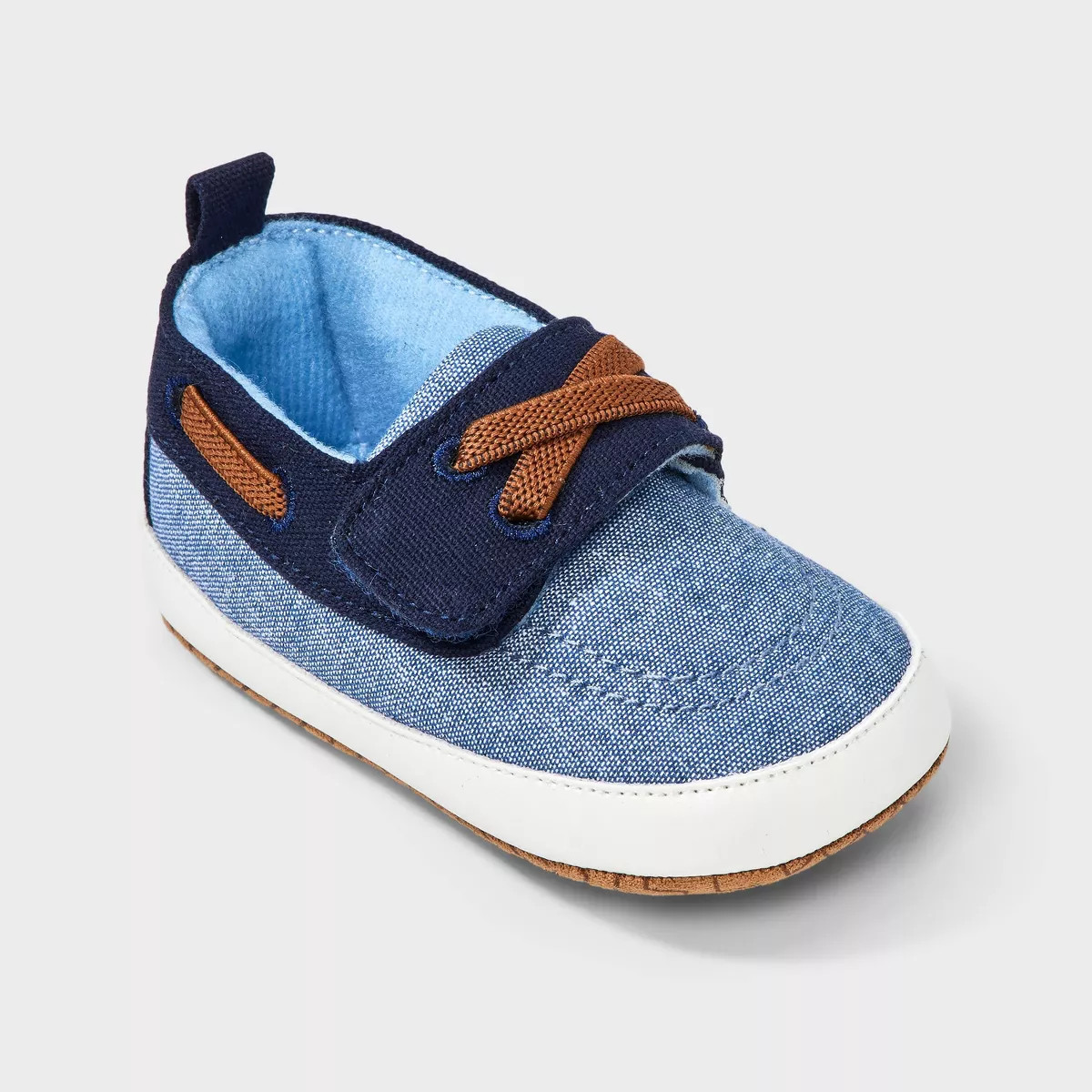 Baby Boys' Chambray Boat Shoes - Cat & Jack™ Blue 9-12M | Target