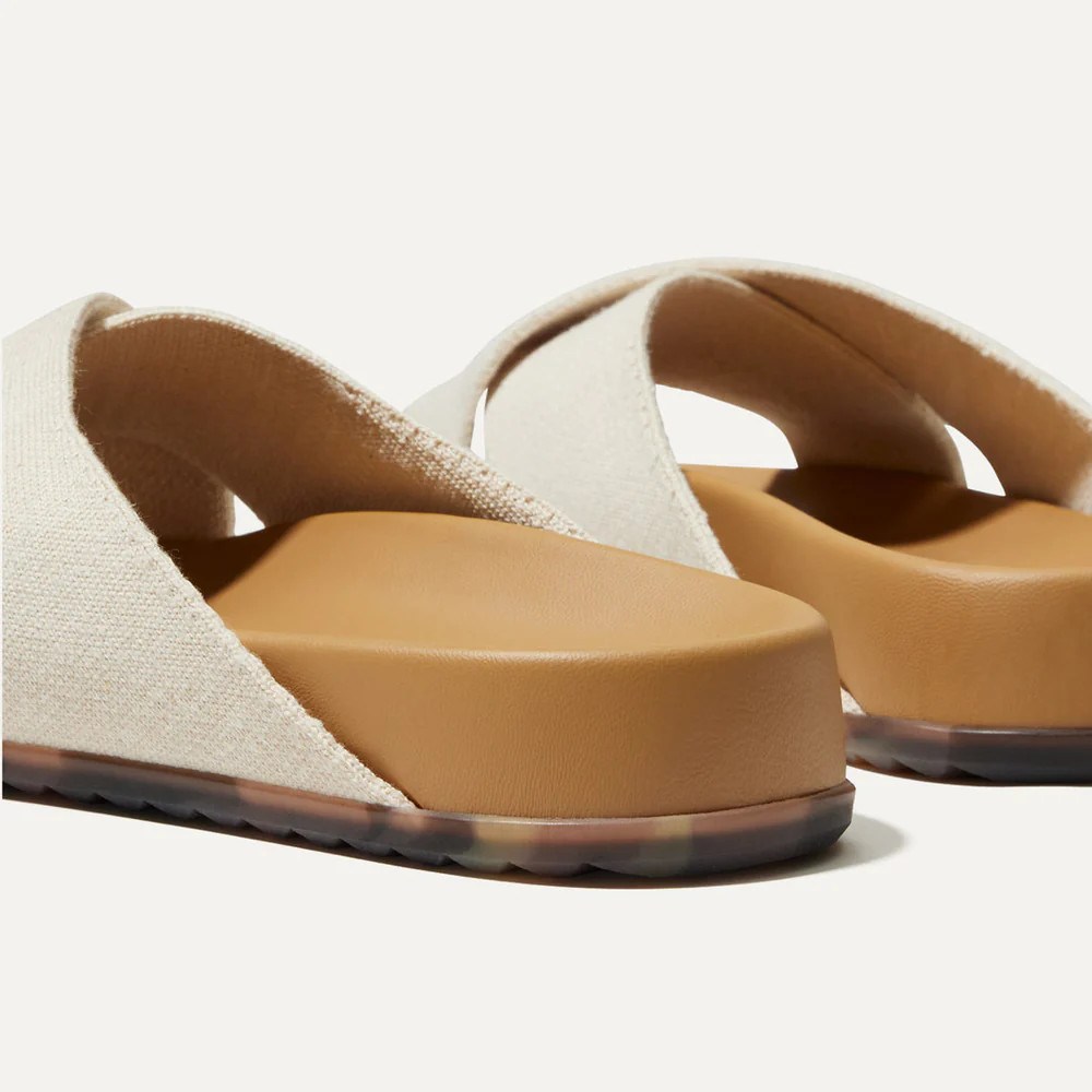 The Weekend Slide in Toffee Stripe | Women's Shoes | Rothy's | Rothy's