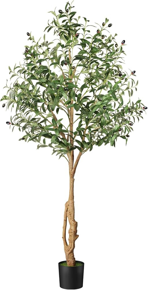 Artificial Olive Trees 6ft, Faux Faux Olive Tree Indoor with Realistic Tall Fake Plant Tree Trunk... | Amazon (US)