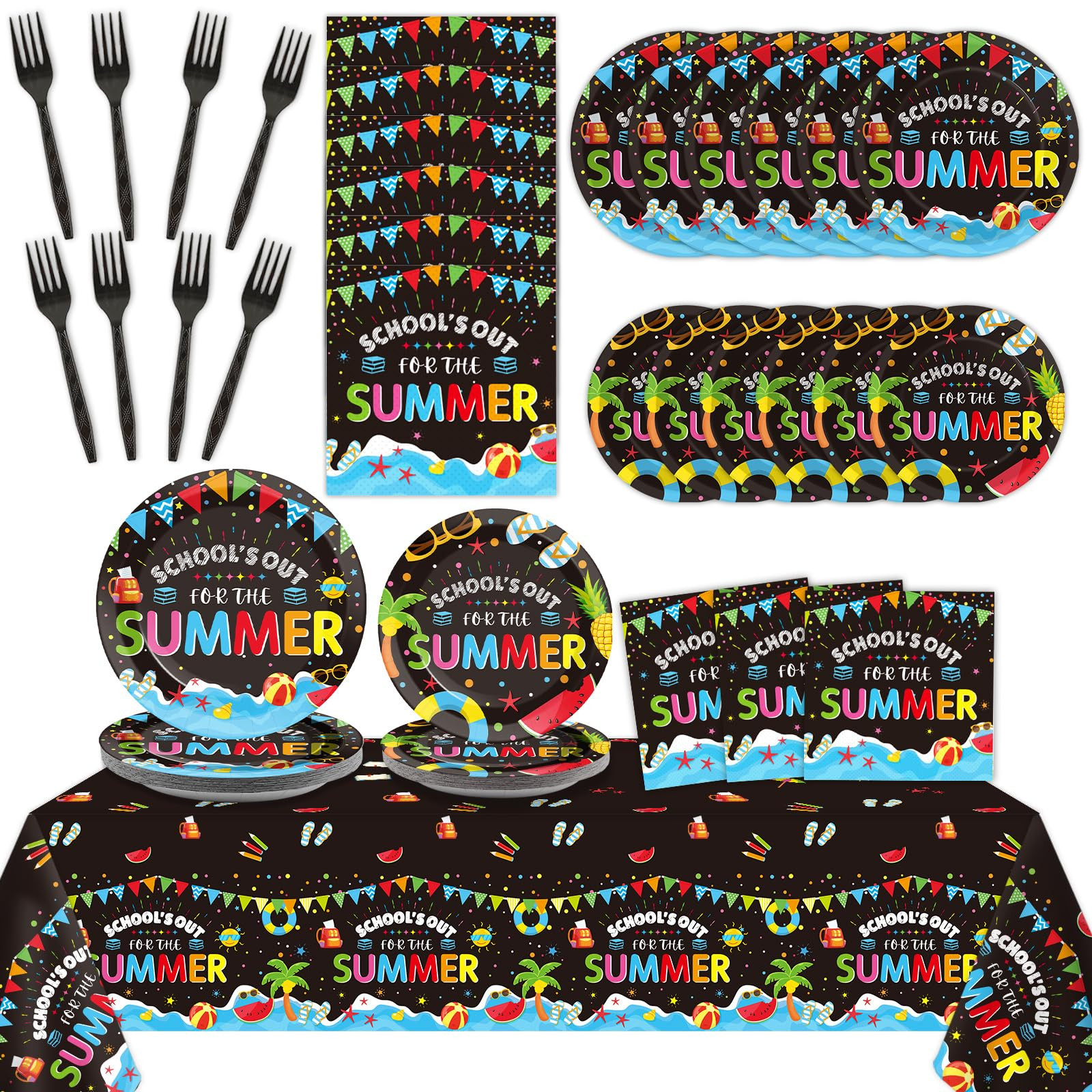 School's Out for The Summer Tableware Set for Kids Class End of School Year Theme Plates Supplies... | Amazon (US)