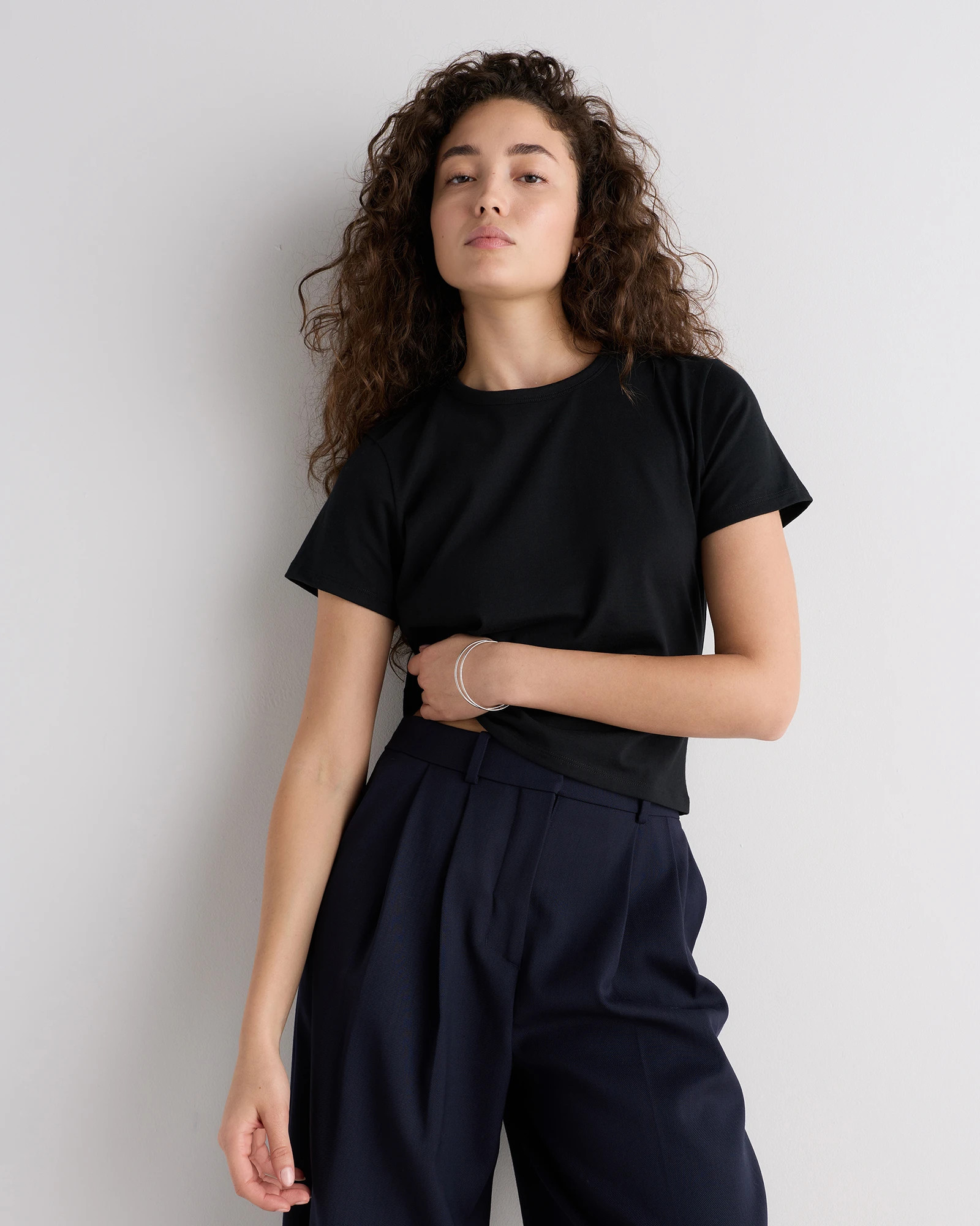 Quince | Women's 100% Pima Cotton Luxe Touch Slim Fit T-Shirt in White, Size Small | Quince