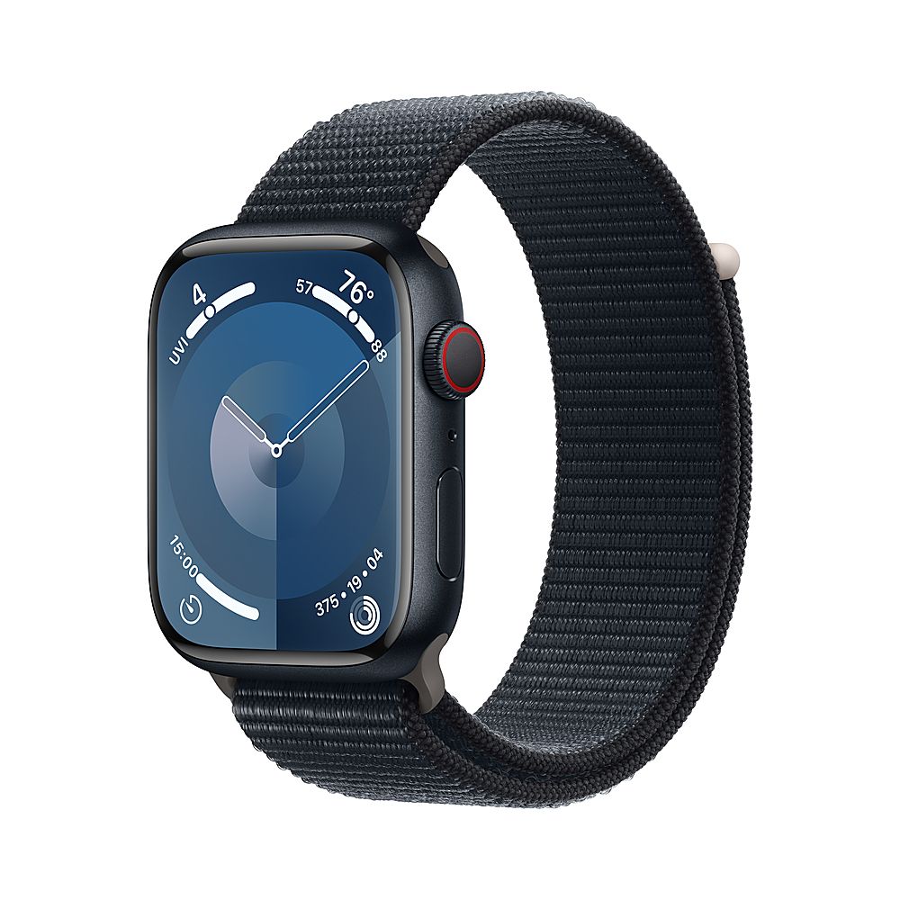Apple Watch Series 9 (GPS + Cellular) 45mm Midnight Aluminum Case with Midnight Sport Loop with B... | Best Buy U.S.