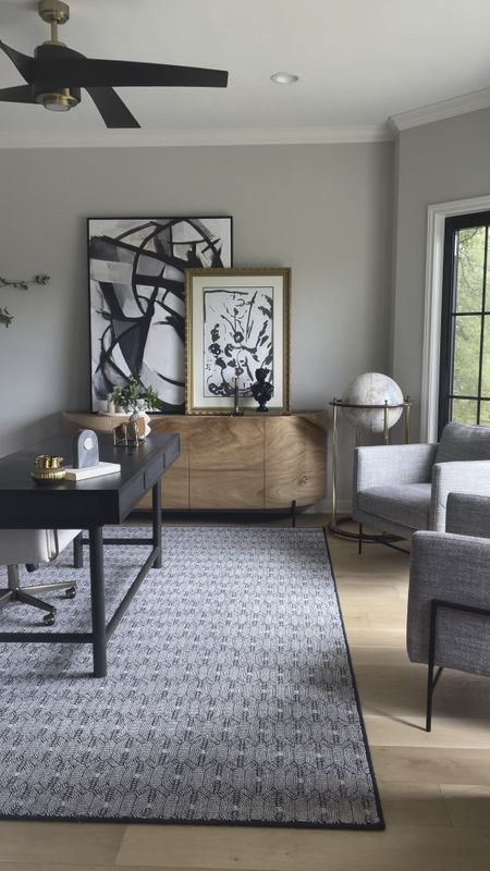 Our modern office decor! I used lots of bold accents in this space to give it a slightly different, more masculine style. The large canvas artwork from Minted is such a favorite! 

#LTKsalealert #LTKhome #LTKstyletip