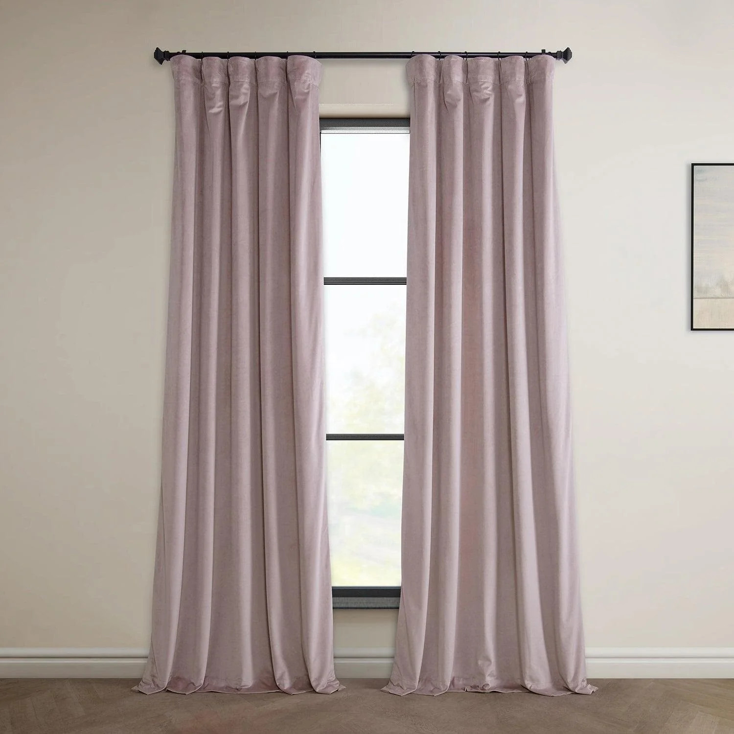 Mauve Heritage Plush Velvet Room Darkening Curtain | Half Price Drapes