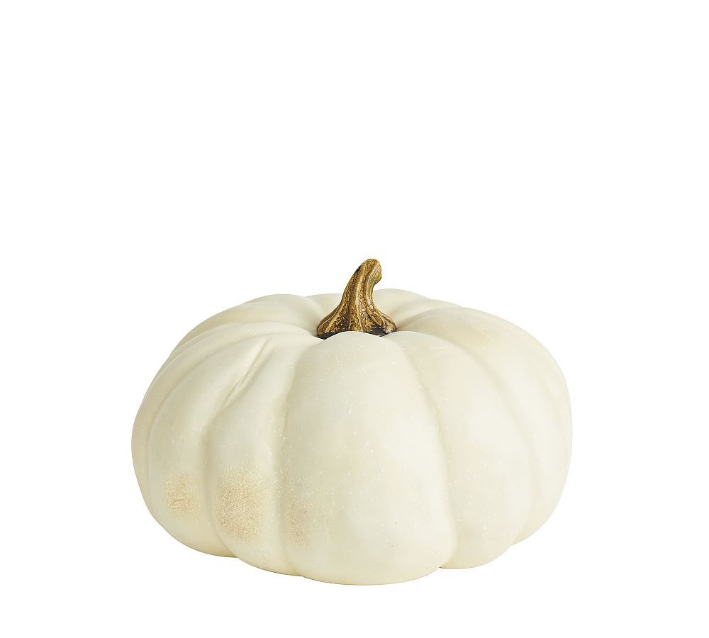 Faux Pumpkins, New Ivory, Small, 10"" diameter | Pottery Barn (US)