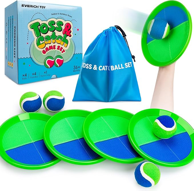 EVERICH Upgraded Toss and Catch Ball Game Set - Indoor and Outdoor Games for Kids 3-12, Beach San... | Amazon (US)