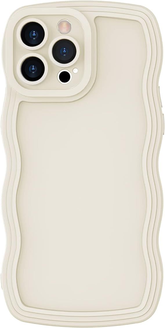 Anuck Case for iPhone 15 Pro Case Wave, Curly Frame Design for Women Girls, Cute Wavy Solid Color... | Amazon (US)