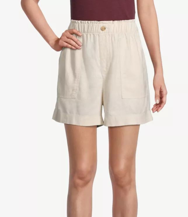 Linen Blend High Rise Pull On Shorts | LOFT Outlet